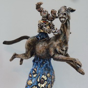 Tall Girl Carousel Horse, Mixed media Tall Girl Carousel Horse, Mixed media