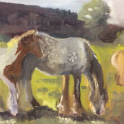 Grey Mare with Skewbald Foal 1 Grey Mare with Skewbald Foal 1