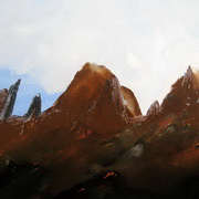 The Pinnacles, Gouache, pencil and collage on paper by Leo de Freyne
