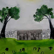 Wedding Photo, Collage, charcoal by Leo de Freyne