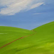 The Way To The Sea, Gouache and chalk-pastel on paper, 40x50cms by Leo de Freyne