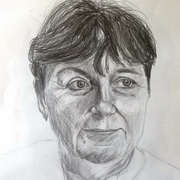 Joyce (Portrait study), pencil on paper, 45 x  64cm by Markus Davies