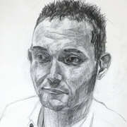 Kris (Portrait study), pencil on paper, 45 x 64cm by Markus Davies