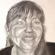 Monica (Portrait study), pencil &charcoal on paper, 45 x 64cm by Markus Davies