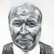 Mick (Portrait study), pencil &charcoal on paper, 45 x 64cm by Markus Davies