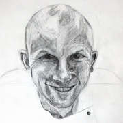 Johnny (Portrait study), pencil on paper, 45 x 64cm by Markus Davies