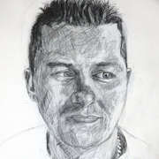 Bart (Portrait study), pencil on paper, 45 x 64cm by Markus Davies