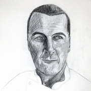 Cathal (Portrait study), pencil on paper, 45 x 64cm by Markus Davies
