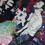 X on the Dancefloor, Mixed Materials on Stretched Canvas, 32  X 24 by Muiriosa Murphy